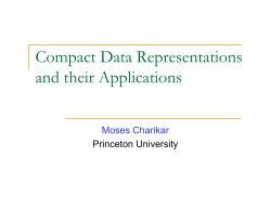 Compact Data Representations and their Applications