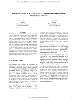 Lazy User Theory: A Dynamic Model to Understand User Selection