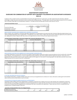 assistantship in instruction guidelines for combination of support