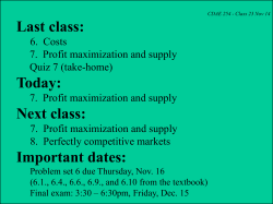 7. Profit maximization and supply