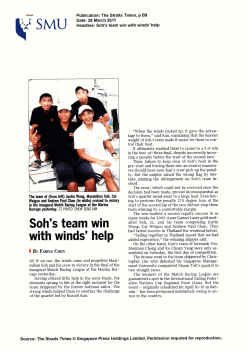 Soh`s team win with winds` help - Singapore Management University