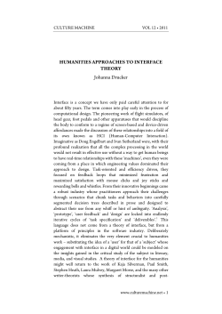 Humanities Approach to Interface Theory