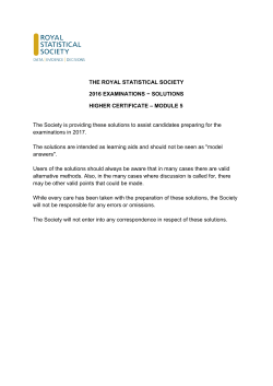 Solutions - Royal Statistical Society