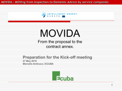 MOVIDA from proposal to contract ECUBA