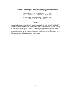 Earnings Premiums and Penalties for Self-Employment