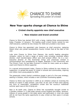 New Year sparks change at Chance to Shine