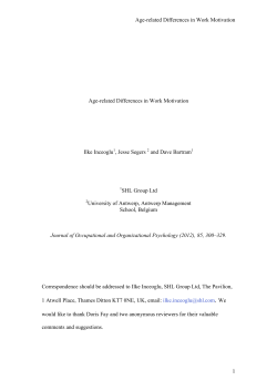 Age-related Differences in Work Motivation