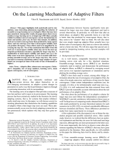 On the learning mechanism of adaptive filters