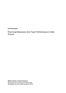 Post Goal Behaviors And Team Performance In Elite