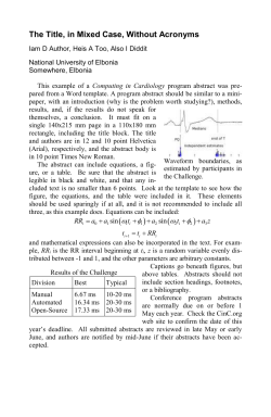 The Title Should be in Mixed Case, Without Acronyms