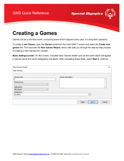Creating a Games