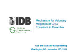 Mechanism of Voluntary Mitigation of GHG Emissions in Colombia