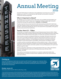 Annual Meeting - Knoxville TVA Employees Credit Union