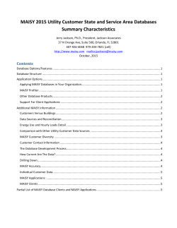 MAISY 2015 Utility Customer State and Service Area Databases