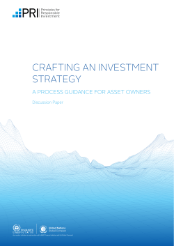 Crafting an investment strategy - Principles for Responsible Investment