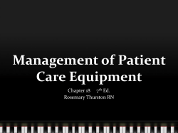 Management of Patient Care Equipment