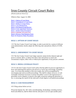 Iron County Circuit Court Rules