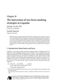 The interaction of two focus marking strategies in Luganda