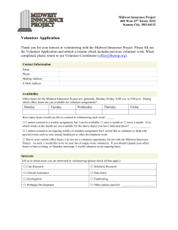 Volunteer Application - Midwest Innocence Project