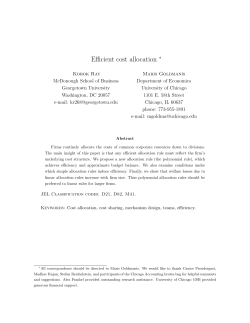 Efficient cost allocation