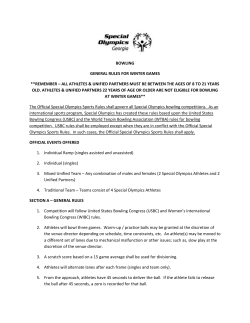 Bowling Rules - Special Olympics Georgia