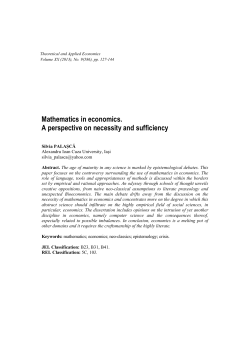 Mathematics in economics. A perspective on necessity and sufficiency