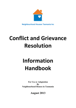 Conflict and Grievance Resolution Policy Handbook