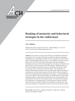 Ranking of memories and behavioral strategies in the radial maze