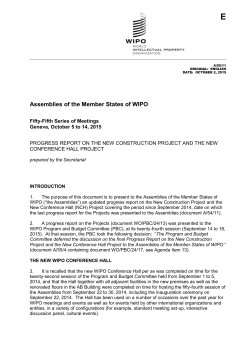 Progress Report on the New Construction Project and the