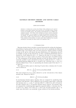 BAYESIAN DECISION THEORY AND MONTE CARLO