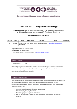 1243.3242.01 &ndash; Compensation Strategy (Prerequisites