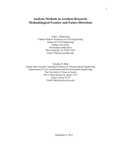 Analytic Methods in Accident Research