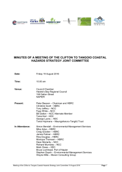 Minutes of Clifton to Tangoio Coastal Hazards Strategy Joint