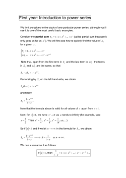 Introduction to power series