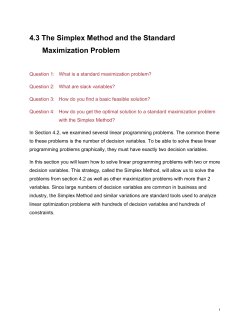 4.3 The Simplex Method and the Standard