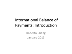 International Balance of Payments: Introduction