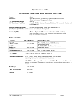 Proposition pour le financement du FEM