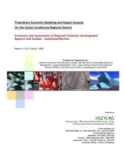 Proprietary Economic Modeling and Impact Analysis for the Comox