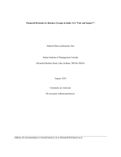 Financial Decisions by Business Groups in India: Is it &ldquo;Fair and