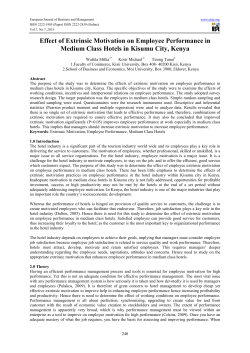 Effect of Extrinsic Motivation on Employee Performance in Medium