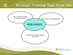 Strategic Financial Planning Task Force Update