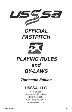 OFFICIAL FASTPITCH PLAYING RULES and BY-LAWS