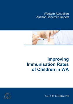 Improving Immunisation Rates of Children in WA