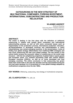 outsourcing in the new strategy of multinational companies