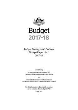 Budget Paper No. 1 - Budget strategy and outlook