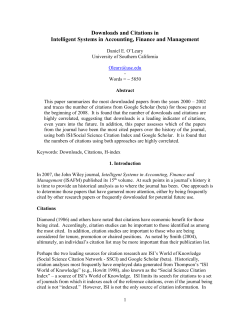 downloads and citations for Intelligent Systems in Accounting