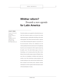 CEPAL Review N&deg; 80 - Whither reform? Towards a new agenda for
