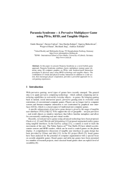 Paranoia Syndrome &ndash; A Pervasive Multiplayer Game using PDAs