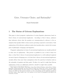 Grice, Utterance Choice, and Rationality