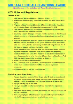 KFCL Rules and Regulations